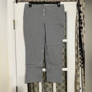 Women’s Ann Taylor Devin Fit pants size 10 dark blue and white stripe EUC